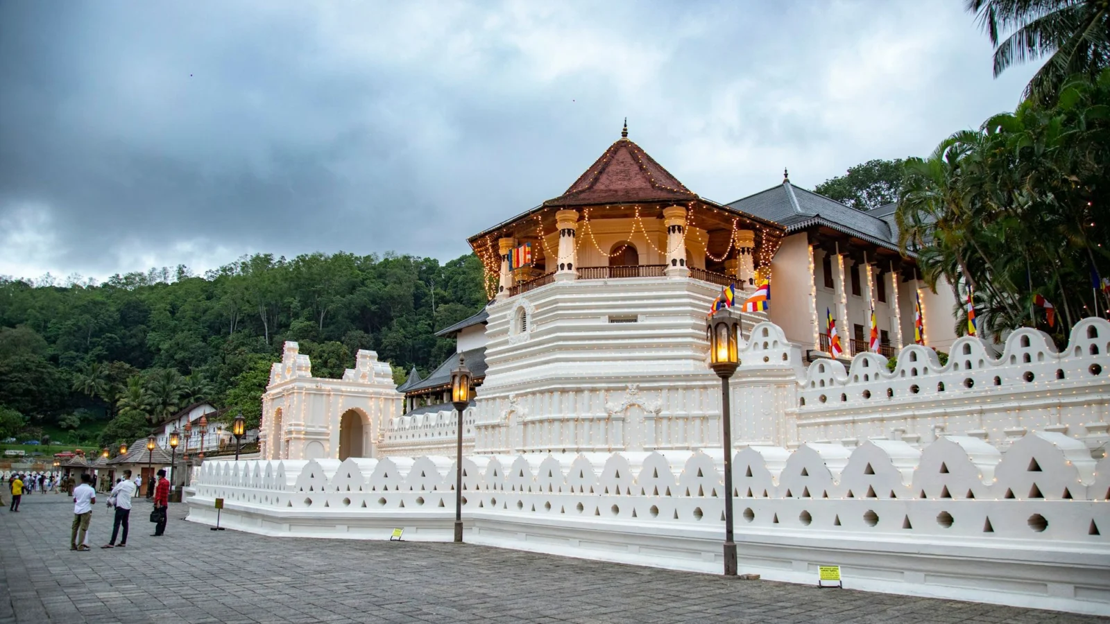 The octagonal pavilion of the Temple of the Sacred Tooth Relic in Kandy